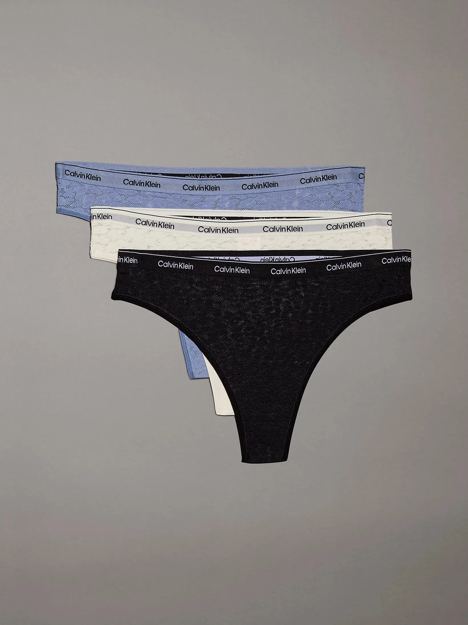 Calvin Klein MODERN LACE Womens 3 Pack Brazillian Multicoloured