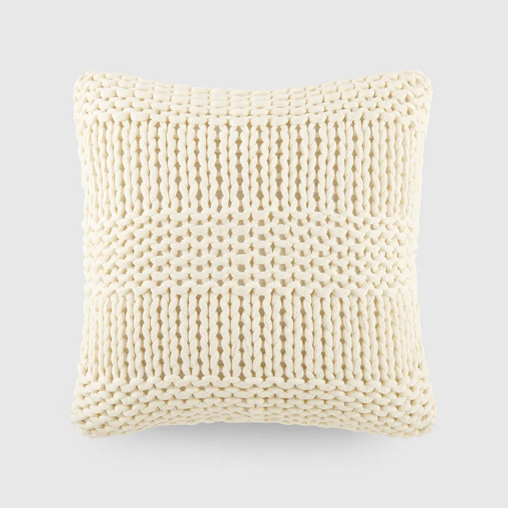 Chunky Knit Throw Pillow Cover and Insert