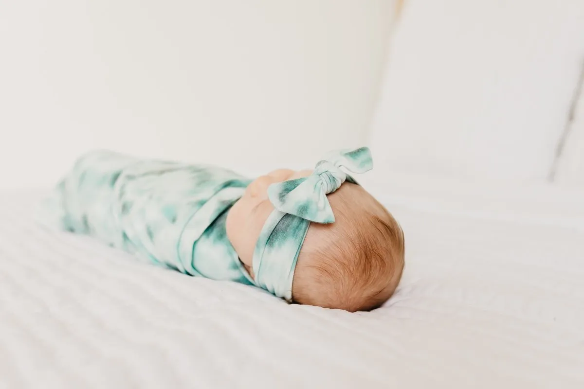 Copper Pearl Knit Headband Bow ~ Bahama
