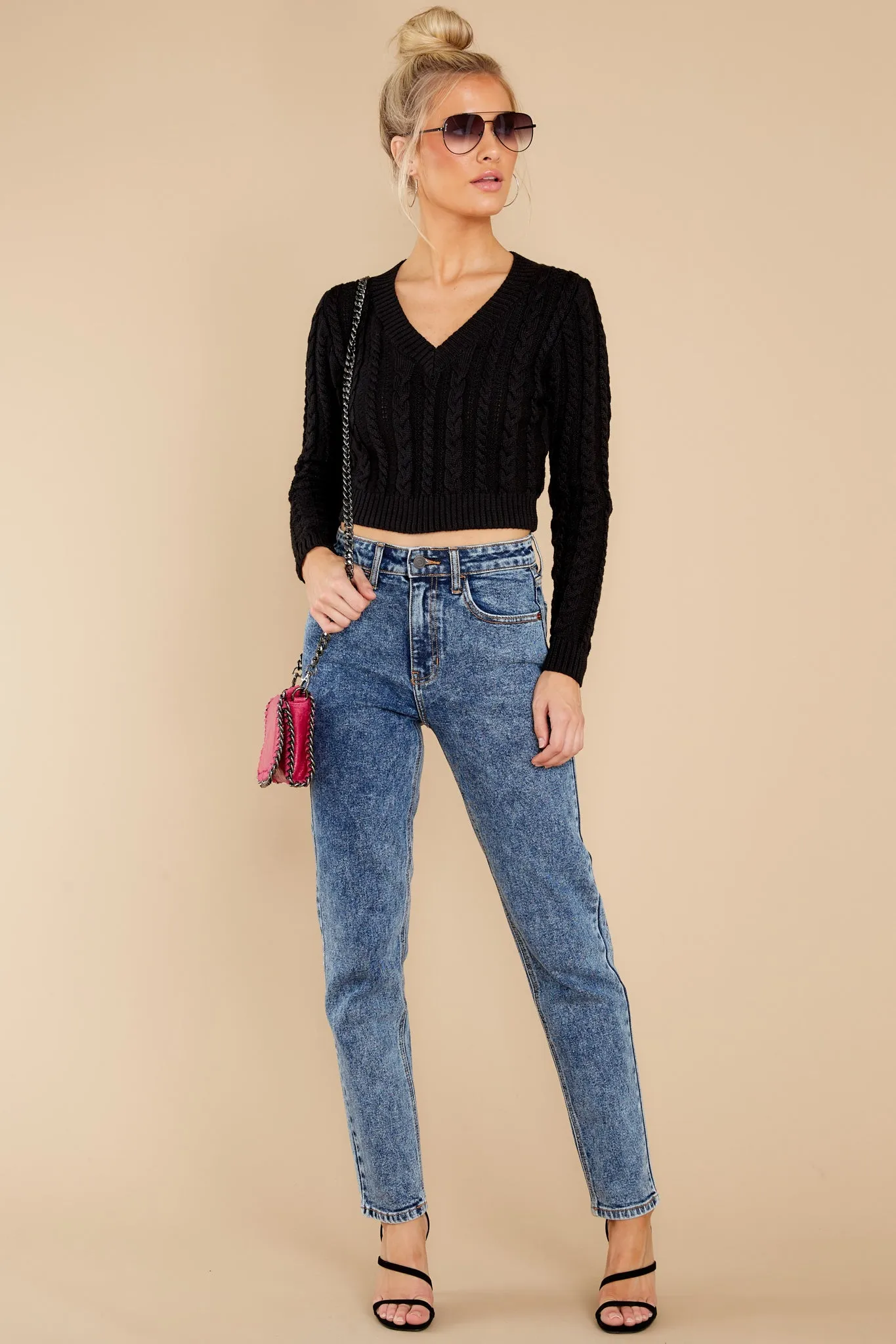 Making Me Blush Black Sweater