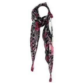 Mongolian horse prints scarf with corner tassels