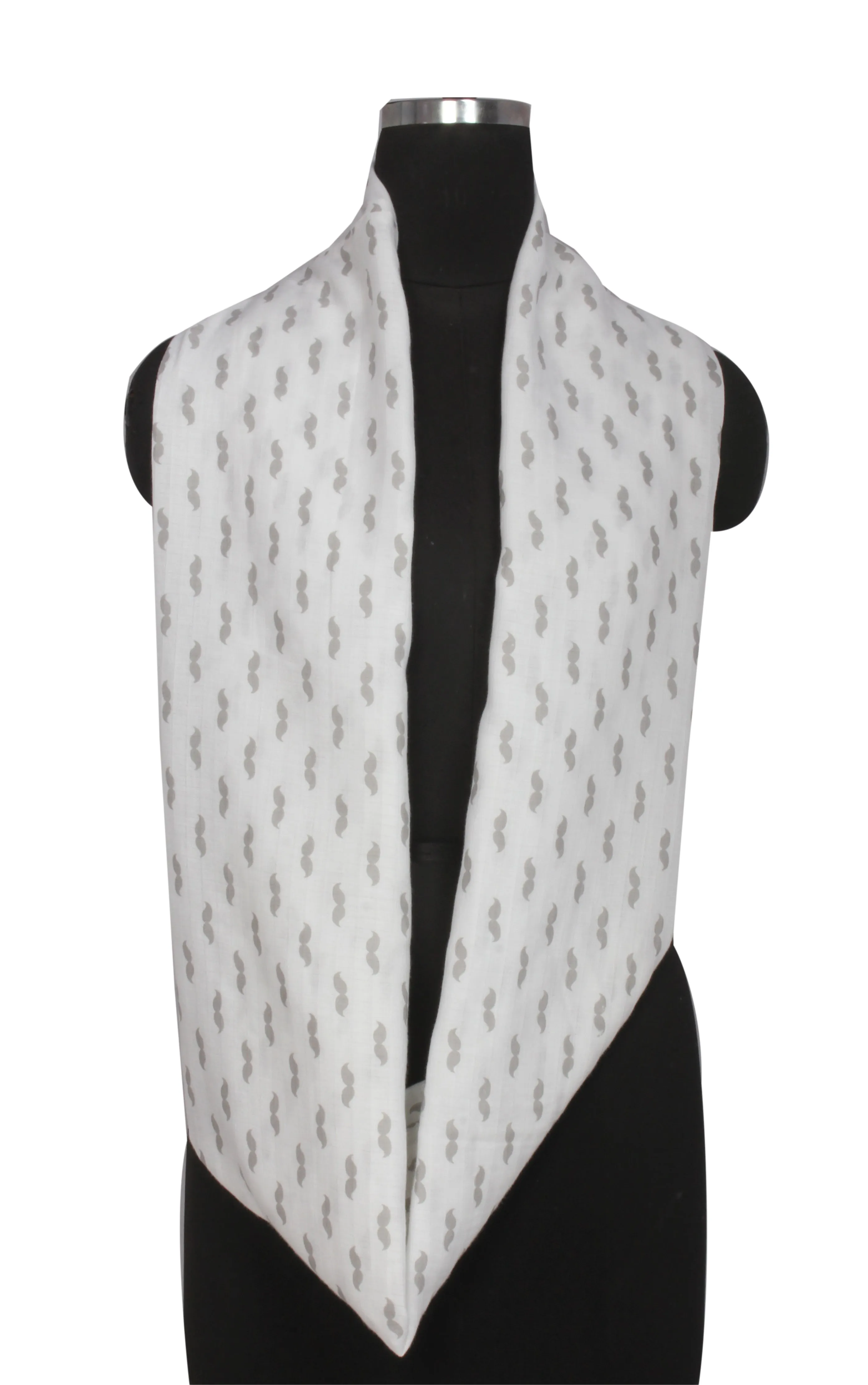 Mustache Grey Muslin Nursing Scarf