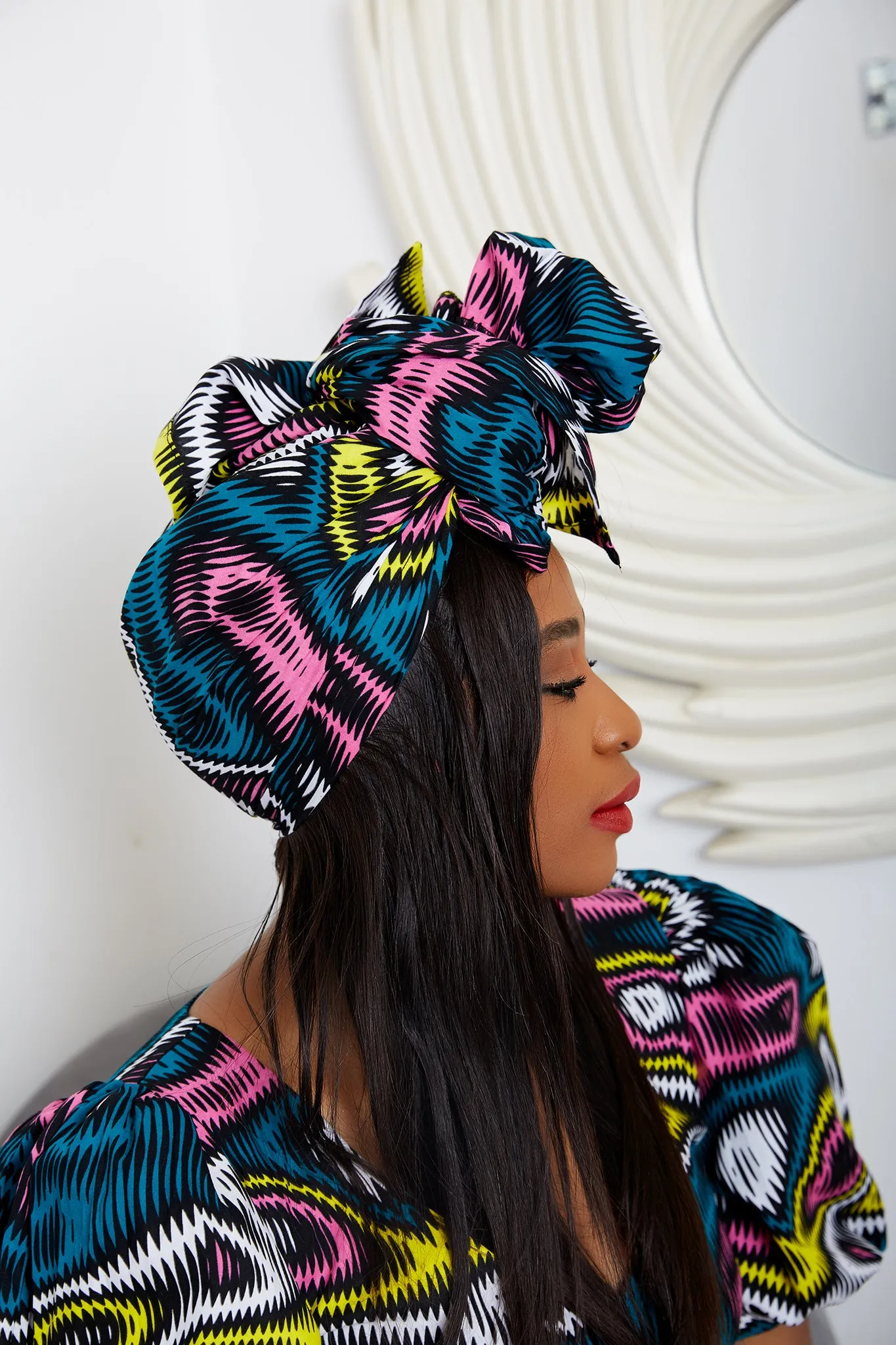 New In African Ankara Print Headwrap/Headtie - Zendaya